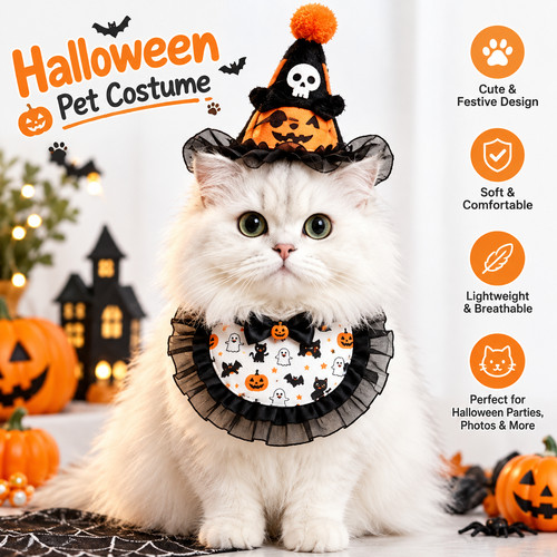 Halloween cat dog costume - halloween,
