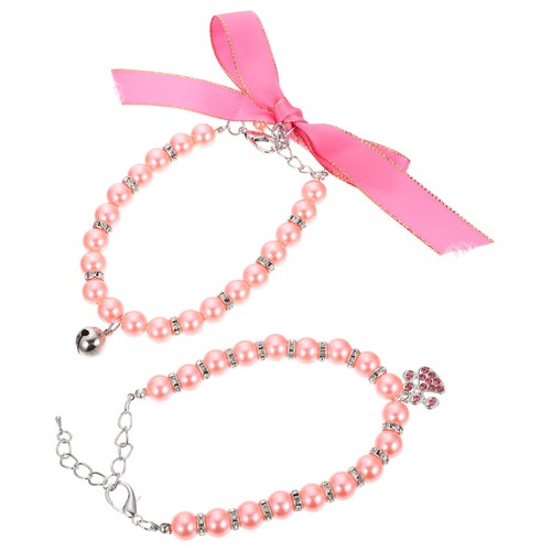 2pcs pink alloy cat collars - 2pcs,