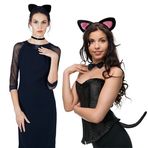 Black cat costume set - costume, ears